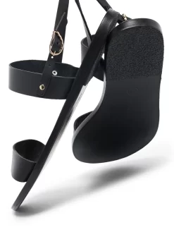 Women Ancient Greek Sandals Black Clio Leather Sandals -Ancient Greek 12581546 36525874 1000