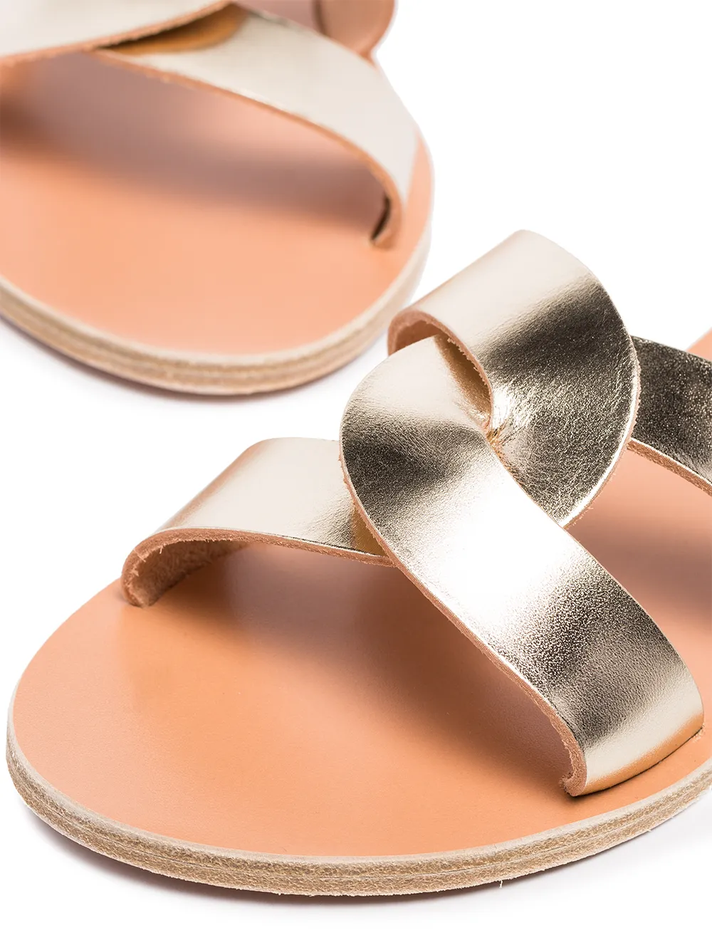 Women Ancient Greek Sandals Gold Desmos Crossover Leather Sandals 6 Women Ancient Greek Sandals Gold Desmos Crossover Leather Sandals - Image 4