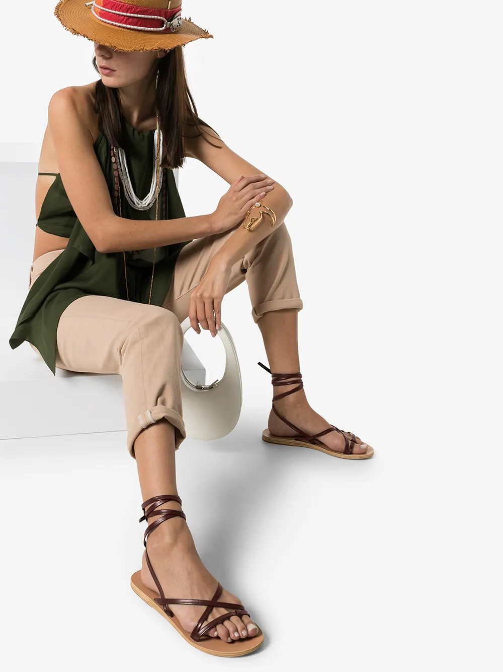 Women Ancient Greek Sandals Morfi Leather Sandals 4 Women Ancient Greek Sandals Morfi Leather Sandals - Image 2