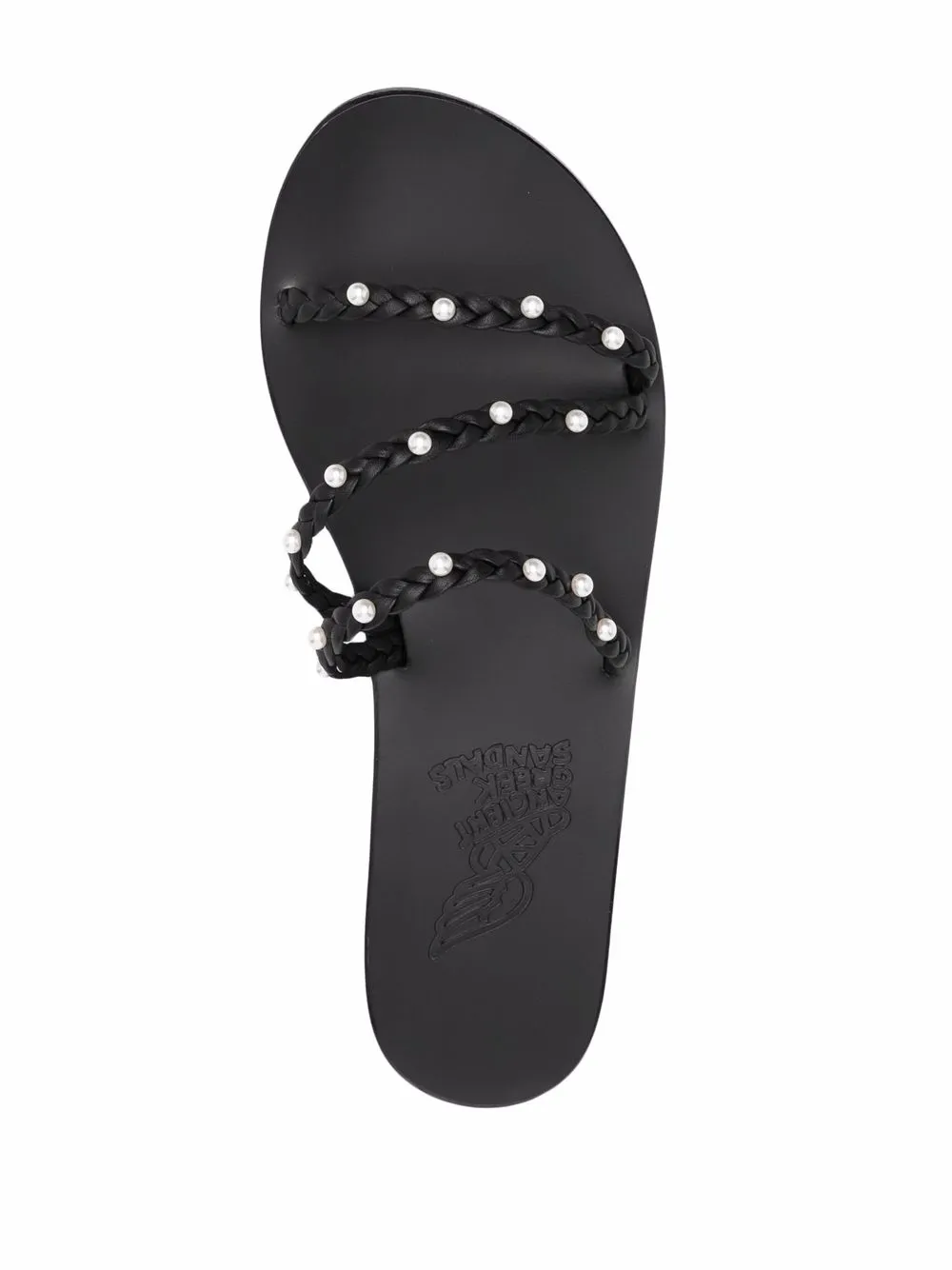 Women Ancient Greek Sandals Ekaterini Pearl-embellished Sandals 6 Women Ancient Greek Sandals Ekaterini Pearl-embellished Sandals - Image 4