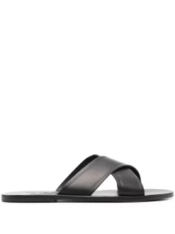 Men Ancient Greek Sandals Kritonas Cross-strap Slides