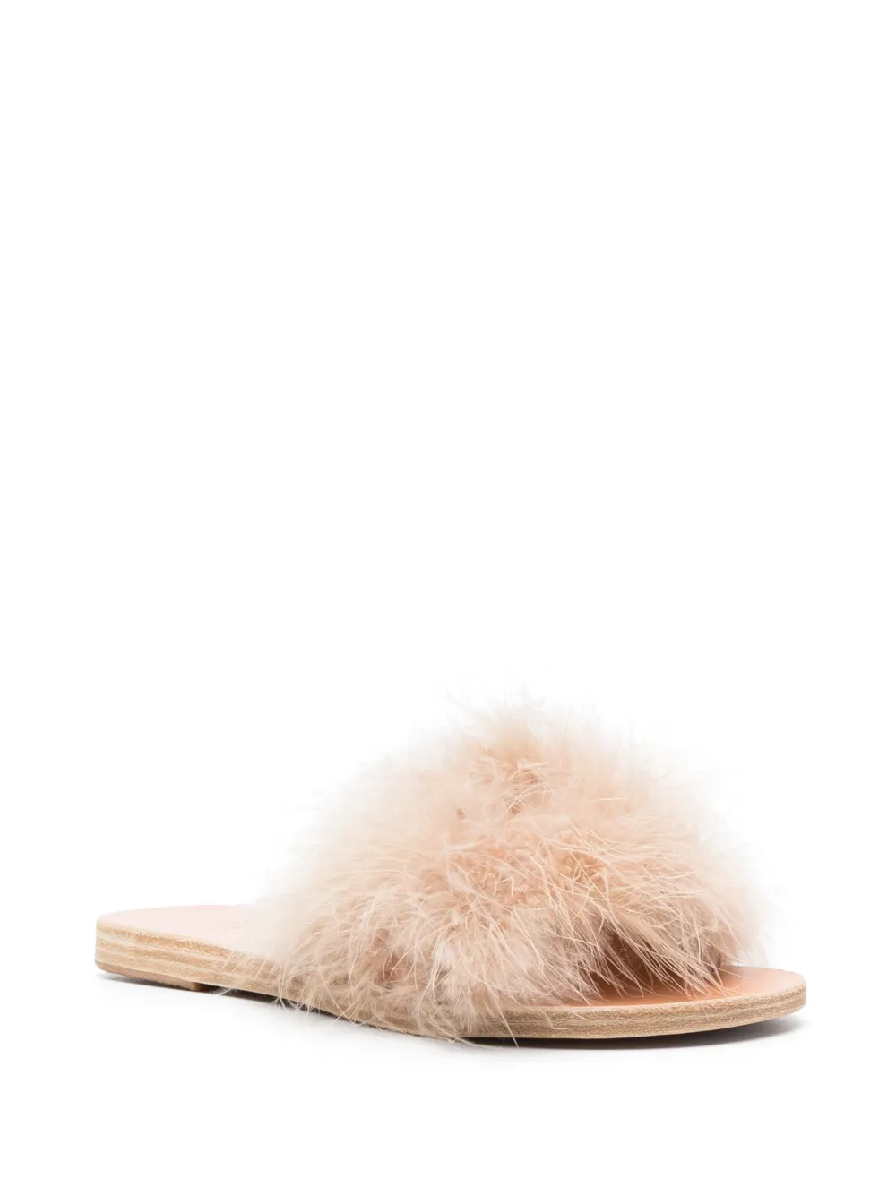 Women Ancient Greek Sandals Mia Marabu Flat Feather Sandals 4 Women Ancient Greek Sandals Mia Marabu Flat Feather Sandals - Image 2