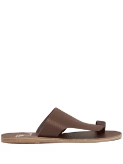 Men Ancient Greek Sandals Thong Strap Calf Leather Flip Flops