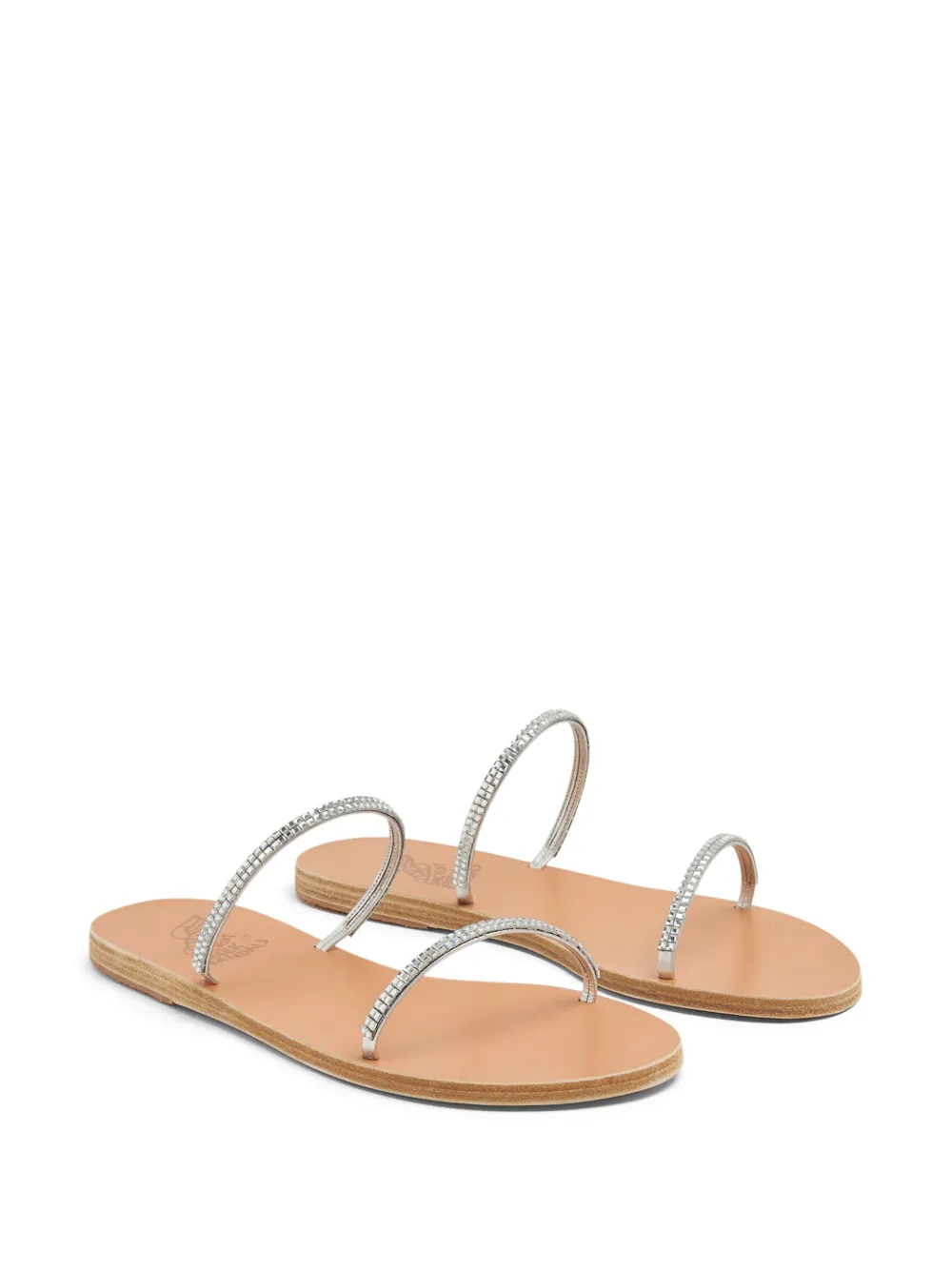 Women Ancient Greek Sandals Crystal-embellished Double-strap Slides 7 Women Ancient Greek Sandals Crystal-embellished Double-strap Slides - Image 5