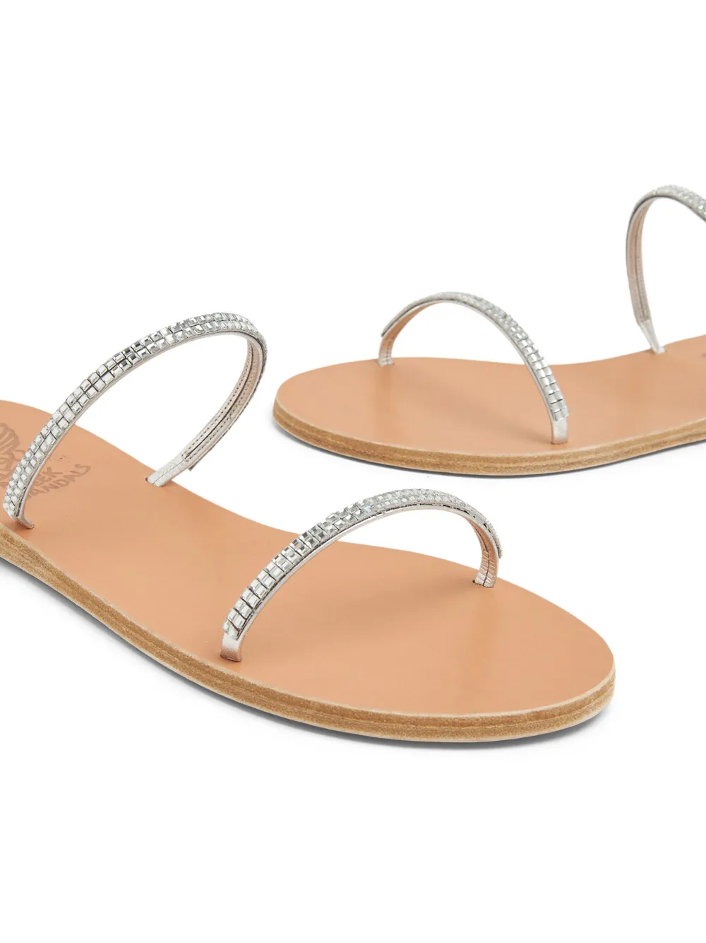 Women Ancient Greek Sandals Crystal-embellished Double-strap Slides 6 Women Ancient Greek Sandals Crystal-embellished Double-strap Slides - Image 4